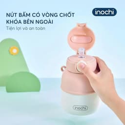 Bình giữ nhiệt inox Fuji Bear Inochi 560ml – Inox 316, Giữ nhiệt tốt, Có ống hút, dây đeo cho bé 6