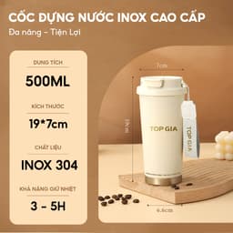 Bình Giữ Nhiệt TopGia Premium 500ml Inox 304 – Sang Trọng, Tiện Dụng, Giữ Nhiệt Lâu, thiết kế dây đeo tiện lợi. 3