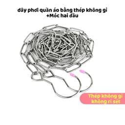Dây xích inox phơi đồ đa năng, có móc khóa, dài từ 1m đến 6m 2