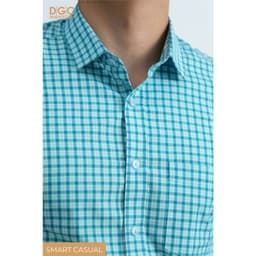 Áo Sơ Mi Ngắn Tay Công Sở DGC Dáng Suông Smart Casual, Hoạ Tiết Kẻ Caro Trẻ, Dễ Phối Đồ - SASNBC51M 4