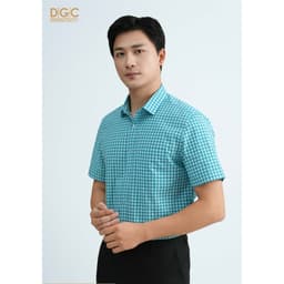 Áo Sơ Mi Ngắn Tay Công Sở DGC Dáng Suông Smart Casual, Hoạ Tiết Kẻ Caro Trẻ, Dễ Phối Đồ - SASNBC51M 3