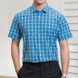 Áo Sơ Mi Ngắn Tay Công Sở DGC Dáng Suông Smart Casual, Hoạ Tiết Kẻ Caro Trẻ, Dễ Phối Đồ - SASNBC51M 8