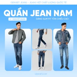 [ẨN] Quần jean nam ống col vừa GENVIET JEANS vải denim cao cấp co giãn nhẹ basic dễ phối đ 8375 3