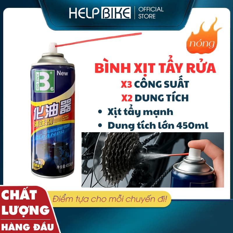 Bình xịt tẩy rửa B6 TNY x3 Siêu Mạnh, x2 Dung tích, rửa xích líp, han rỉ BR-04