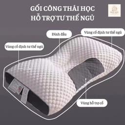 Gối Định Hình Công Thái Học 3D Thoáng Khí – Giảm Đau Vai Gáy, Nâng Đỡ Cổ, Ngủ Ngon Hơn 3
