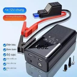 Bơm lốp kích bình ô tô tích hợp sạc dự phòng, đèn pin siêu sáng nhỏ gọn tiện lợi dễ sử dụng 4
