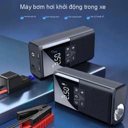 Bơm lốp kích bình ô tô tích hợp sạc dự phòng, đèn pin siêu sáng nhỏ gọn tiện lợi dễ sử dụng 2