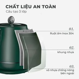 Ấm Siêu Tốc Cao Cấp GUME GMEK Chính Hãng - Dung Tích 1.8L - Công Suất 1800W - An Toàn 7