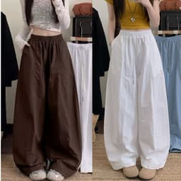 QUẦN NỮ CẠP CHUN ỐNG RỘNG CHẤT KAKI THUN HÈ KÈM DÂY RÚT SANG CHẢNH HÀNG 368 2