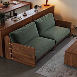 Ghế sofa gỗ tự nhiên đệm nỉ, da VUADECOR VS120 4