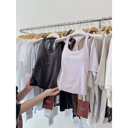 [𝐒𝐀𝐋𝐄] 𝑻𝒉𝒆𝑴𝒂𝒚 x 𝐖𝐆𝐖𝐄/ Áo Thun Ba Lỗ Nữ Kèm Mút Ngực 𝐖𝐆𝐖𝐄 8876, Áo Balo 2 Dây Lưng Chữ I Chất Mềm Mát 8