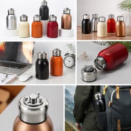 Bình,Ly Giữ Nhiệt Mini Inox 304 300ml Nhỏ Gọn Có Móc Treo Tiện Lợi Nhận Khắc Logo Theo Yêu Cầu, ALU PHIN 7