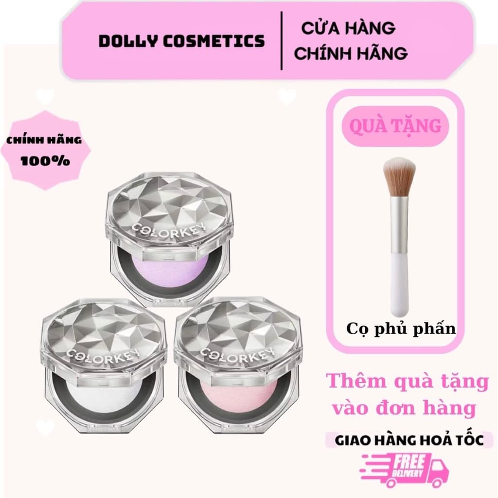 Phấn Phủ Bột Kiềm Dầu Mỏng Nhẹ COLORKEY Hạt Phấn Siêu Mịn, Kiểm Soát Dầu 24h, Chống Nước, Lâu Trôi 8g/Hộp