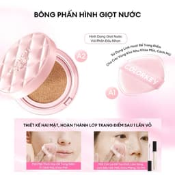 COLORKEY Cushion Chống Nắng SPF50+ PA++++ Kẻ Ô Hồng, Mỏng Nhẹ, Lâu Trôi 24H,  Nâng Tone Tự Nhiên, Dưỡng Sáng 11g 8