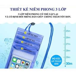 Túi Chống Nước Điện Thoại, 3 Lớp Chắc Chắn Không Thấm Nước, Màu Ngẫu Nhiên 2