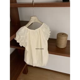 𝑨𝒏𝒏 𝑺𝒕𝒖𝒅𝒊𝒐  [SẴN] 𝐖𝐆𝐖𝐄/ Áo Babydoll Nữ Thô Boi Dáng Bí WG.WE 8740 Cổ Tròn Tay Bồng Ngắn Thêu Hoa Vintage 5