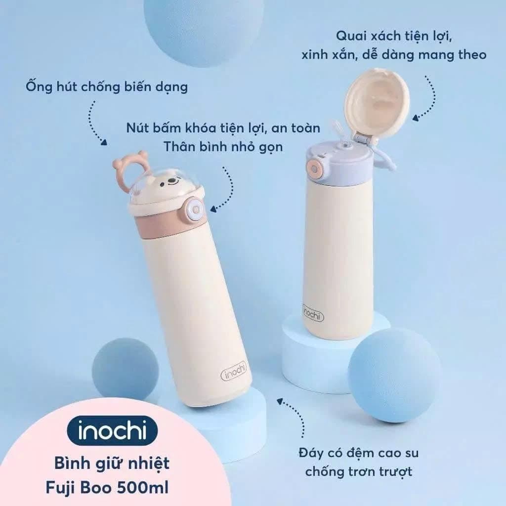 Bình giữ nhiệt Fuji Boo 500ml Inochi  – Inox 316, Giữ nhiệt trên 6h, thiết kế dễ thương