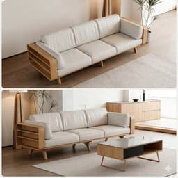 Ghế sofa gỗ tự nhiên đệm nỉ, da VUADECOR VS121 9