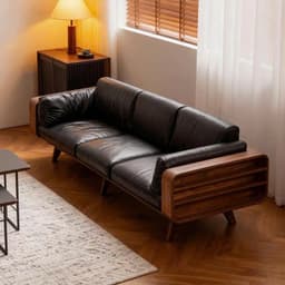 Ghế sofa gỗ tự nhiên đệm nỉ, da VUADECOR VS121 4