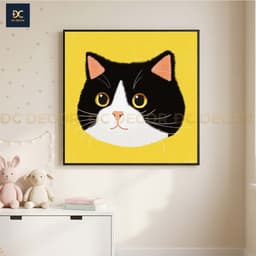 Tranh Treo Tường Hoạt Họa Hình bé mèo  Đáng Yêu , tranh canvas, trang trí phòng ngủ 9