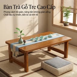 LACCOHUG Bàn Bệt Kiểu Nhật Ngồi Bệt Ván Dày Gấp Gọn TreTự Nhiên Nhập Khẩu Nguyên Chiếc 2