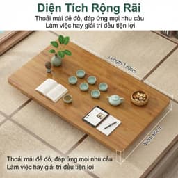 LACCOHUG Bàn Bệt Kiểu Nhật Ngồi Bệt Ván Dày Gấp Gọn TreTự Nhiên Nhập Khẩu Nguyên Chiếc 6