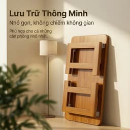 LACCOHUG Bàn Bệt Kiểu Nhật Ngồi Bệt Ván Dày Gấp Gọn TreTự Nhiên Nhập Khẩu Nguyên Chiếc 4