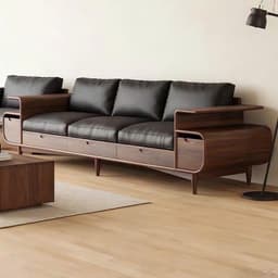 Ghế sofa gỗ tự nhiên đệm nỉ, da VUADECOR VS122 6