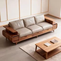Ghế sofa gỗ tự nhiên đệm nỉ, da VUADECOR VS122 9