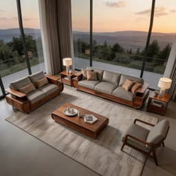 Ghế sofa gỗ tự nhiên đệm nỉ, da VUADECOR VS122 4