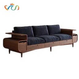 Ghế sofa gỗ tự nhiên đệm nỉ, da VUADECOR VS122 1