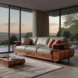 Ghế sofa gỗ tự nhiên đệm nỉ, da VUADECOR VS122 2