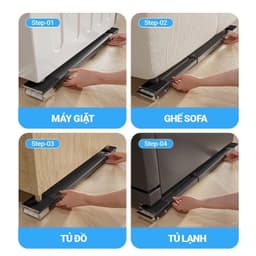 Thanh Trượt Đa Năng Di Chuyển Đồ Nặng Tải Trọng 500Lbs(250kg), Giá Đỡ Tủ lạnh Có Bánh Xe Có Thể Điều Chỉnh Kích Thước 4