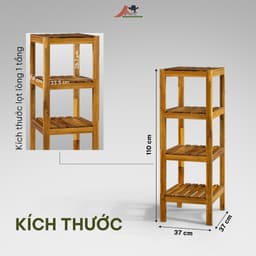 Kệ Góc Tường Gỗ Tràm 4&5 Tầng - Kệ Đa Năng Decor Phòng Khách Nhà Tắm, Để Cây Cảnh, Sách Decor 3