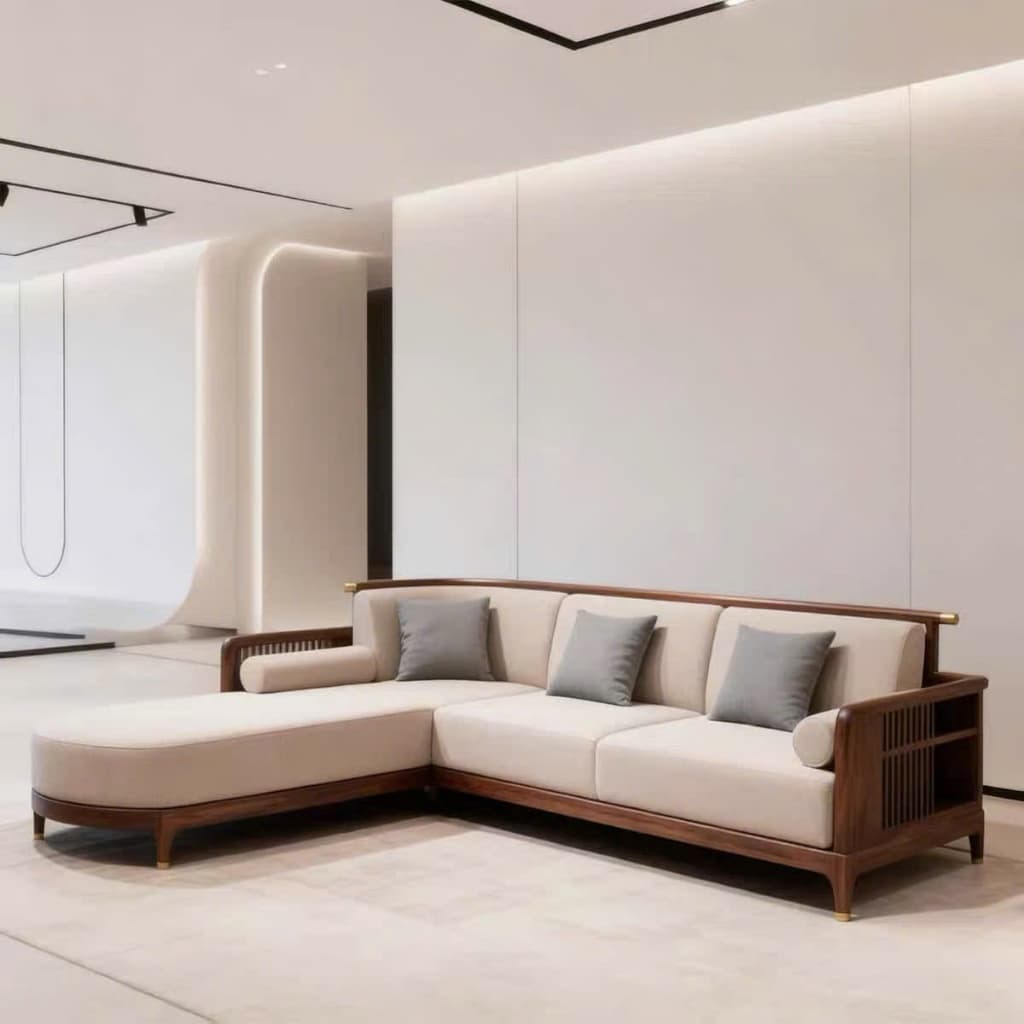 Ghế sofa góc gỗ đệm nỉ VUADECOR VS125