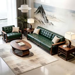 Ghế sofa gỗ tự nhiên đệm nỉ, da VUADECOR VS126 3