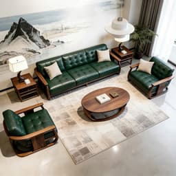 Ghế sofa gỗ tự nhiên đệm nỉ, da VUADECOR VS126 2