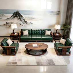 Ghế sofa gỗ tự nhiên đệm nỉ, da VUADECOR VS126 4