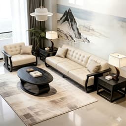 Ghế sofa gỗ tự nhiên đệm nỉ, da VUADECOR VS126 7