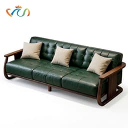 Ghế sofa gỗ tự nhiên đệm nỉ, da VUADECOR VS126 1