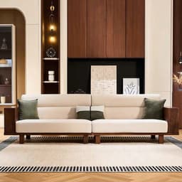 Ghế sofa gỗ tự nhiên đệm nỉ, da VUADECOR VS128 3