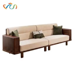 Ghế sofa gỗ tự nhiên đệm nỉ, da VUADECOR VS128 1