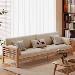 Ghế sofa gỗ tự nhiên đệm nỉ, da VUADECOR VS129 4