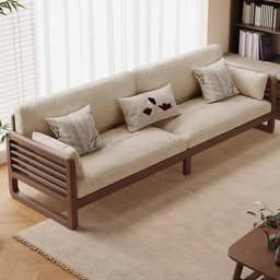 Ghế sofa gỗ tự nhiên đệm nỉ, da VUADECOR VS129 2