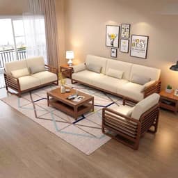 Ghế sofa gỗ tự nhiên đệm nỉ, da VUADECOR VS129 9