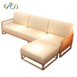 Ghế sofa gỗ tự nhiên đệm nỉ, da VUADECOR VS129 1