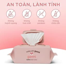 Thùng 10 gói khăn ướt Gummi không cồn, không parabens gói 80 tờ dành cho bé AMIZIN 3