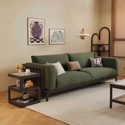 Ghế sofa gỗ tự nhiên đệm nỉ, da VUADECOR VS130 5