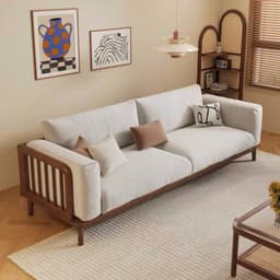 Ghế sofa gỗ tự nhiên đệm nỉ, da VUADECOR VS130 2