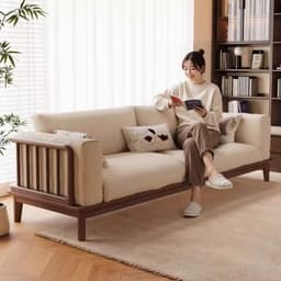 Ghế sofa gỗ tự nhiên đệm nỉ, da VUADECOR VS130 8